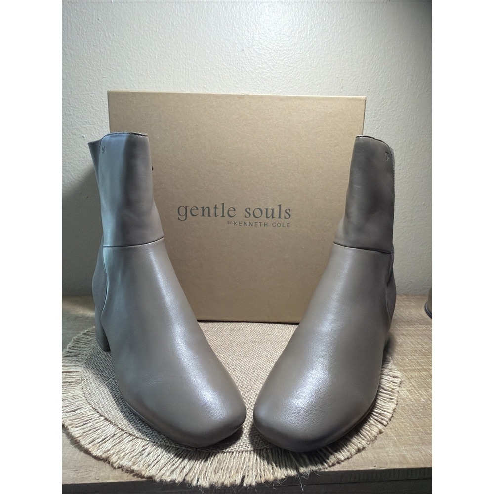 GENTLE SOULS Kenneth Cole Emily Block Heel Women's Boot Sz 10 Leather Brown $199